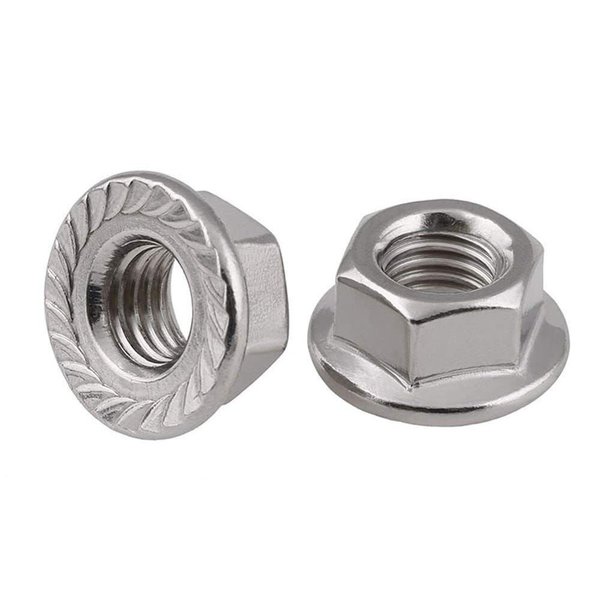Newport Fasteners Flange Nut, 5/16"-18, 18-8 Stainless Steel, Not Graded, 0.5 in Hex Wd, 0.17 in Hex Ht, 2500 PK 249904-BR-2500